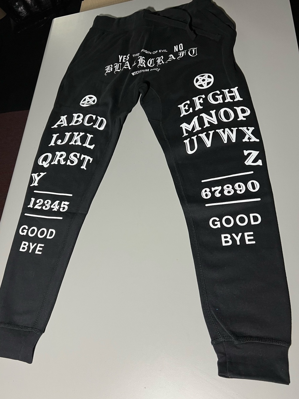 Blackcraft Cult Ouija Print Joggers Sweatpants NWT Brand New